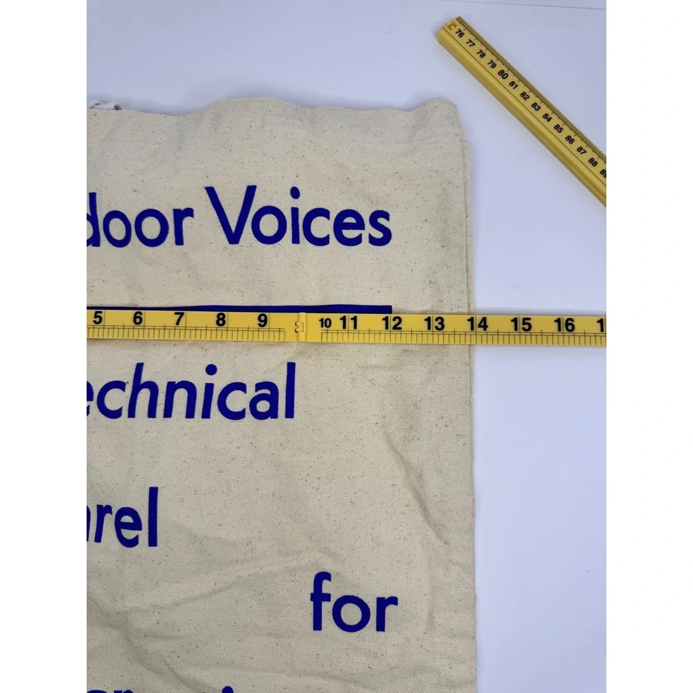 Outdoor Voices Canvas Tote Bag Cream Blue Technical‎ Apparel for Recreation